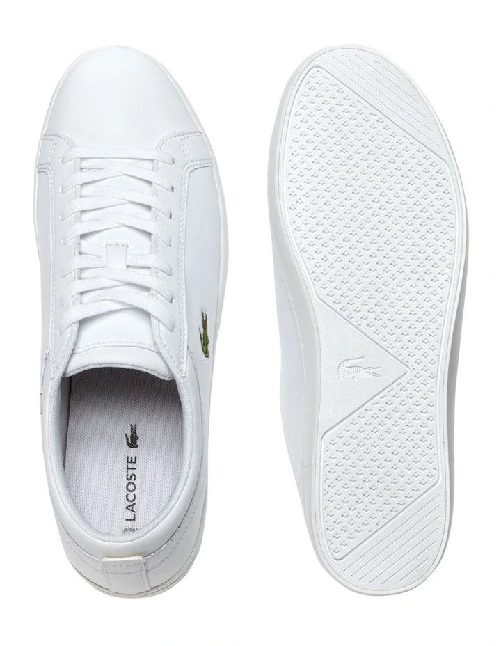 Lacoste Straightset Leather White Trainer Sneaker 5 Lacoste Straightset Leather White Trainer Sneaker - Image 5