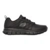 Skechers Work Relaxed Fit Sure Track Erath Leather Shoes In Black