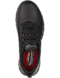 Skechers Work Relaxed Fit Sure Track Erath Leather Shoes In Black -Dune London Shoes Shop 592962400 4 1 720x928