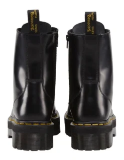 Dr. Martens Jadon 8 Eye Polished Smooth Black Leather Platform Boot -Dune London Shoes Shop 650647540 5 720x928