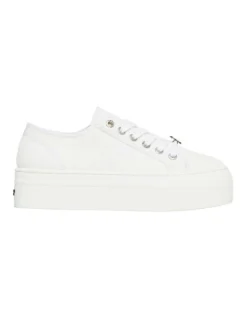 Windsor Smith Ruby White Canvas Platform Sneaker