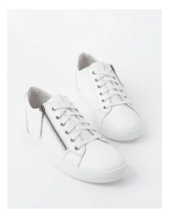 Zia White Leather Zip Up Sneaker -Dune London Shoes Shop 745424470 3 1 720x928