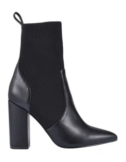Dixie Black Heeled Ankle Boot
