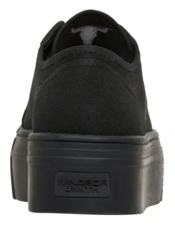 Windsor Smith Ruby Black Lace-Up Heeled Sneaker -Dune London Shoes Shop 825334480 5 720x928