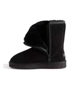 Mid Calf Zip-Up Sheepskin Boot Black 10 Mid Calf Zip-Up Sheepskin Boot Black -Dune London Shoes Shop 837291520 4 720x928