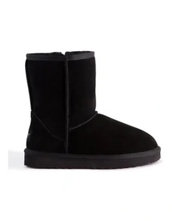 Mid Calf Zip-Up Sheepskin Boot Black 13 Mid Calf Zip-Up Sheepskin Boot Black -Dune London Shoes Shop 837291520 7 720x928