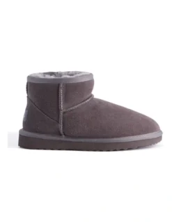 Short Sheepskin Ankle Boot Grey -Dune London Shoes Shop 837291790 7 720x928