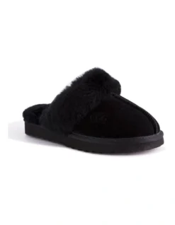 Unisex Sheepskin Wool Sydney Slippers Black
