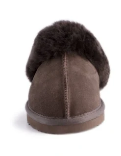 Unisex Sheepskin Wool Sydney Slippers Chocolate -Dune London Shoes Shop 837292240 5 720x928