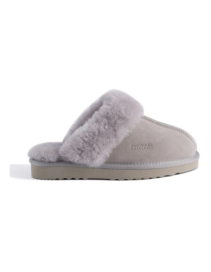 Unisex Sheepskin Wool Sydney Slippers Light Grey 2 Unisex Sheepskin Wool Sydney Slippers Light Grey - Image 2