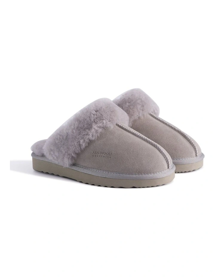 Unisex Sheepskin Wool Sydney Slippers Light Grey 6 Unisex Sheepskin Wool Sydney Slippers Light Grey - Image 6