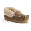 Hand Stitched Womens Sheepskin Moccasin Chestnut/Tan
