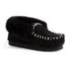 Hand Stitched Womens Sheepskin Moccasin Black