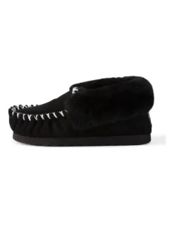 Hand Stitched Womens Sheepskin Moccasin Black -Dune London Shoes Shop 837292690 5 720x928