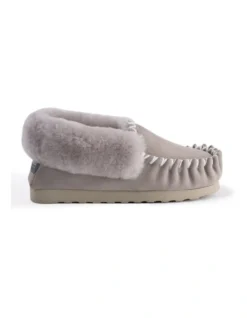 Hand Stitched Womens Sheepskin Moccasin Light Grey 9 Hand Stitched Womens Sheepskin Moccasin Light Grey -Dune London Shoes Shop 837292870 3 720x928