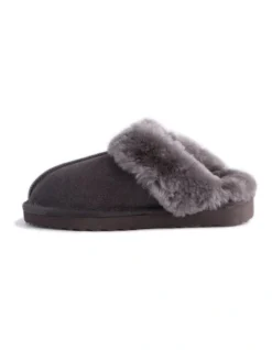 Unisex Sheepskin Wool Sydney Slippers Dark Grey -Dune London Shoes Shop 837293590 4 720x928