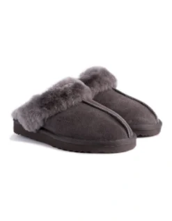 Unisex Sheepskin Wool Sydney Slippers Dark Grey -Dune London Shoes Shop 837293590 6 720x928