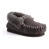 Hand Stitched Womens Sheepskin Moccasin Dark Grey