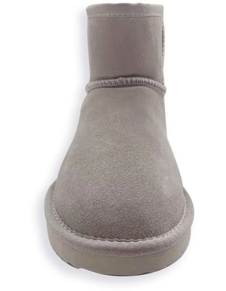 Short Sheepskin Ankle Boot In Light Grey 5 Short Sheepskin Ankle Boot In Light Grey - Image 5