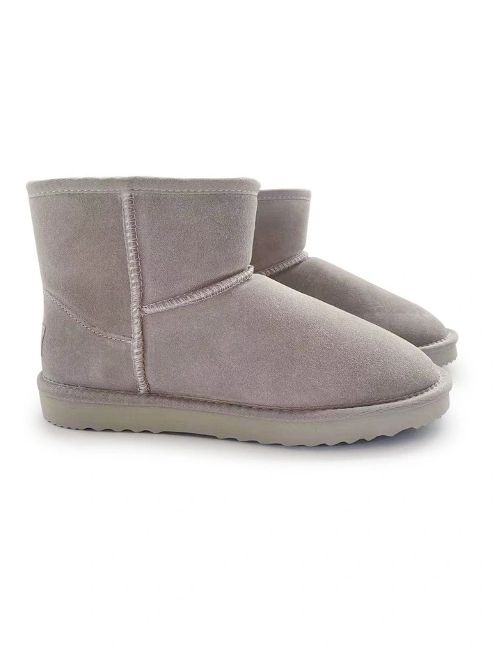 Short Sheepskin Ankle Boot In Light Grey 6 Short Sheepskin Ankle Boot In Light Grey - Image 6