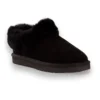 AUS WOOLI UGG UNISEX SHEEPSKIN WOOL TRADITIONAL ANKLE SLIPPERS Black