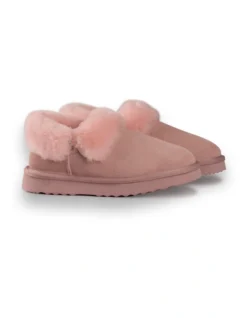 AUS WOOLI UGG UNISEX SHEEPSKIN WOOL TRADITIONAL ANKLE SLIPPERS Pale Pink -Dune London Shoes Shop 851402440 6 720x928