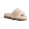 AUS WOOLI UGG WOMEN SHEEPSKIN FLUFF SLIDE Chestnut/Tan
