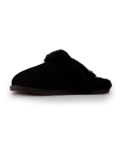 AUS WOOLI UGG UNISEX SHEEPSKIN WOOL SHELLEY Slippers Black -Dune London Shoes Shop 851402890 4 720x928