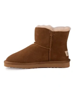 AUS WOOLI UGG SHORT SHEEPSKIN BUTTON BOOT Chestnut/Tan -Dune London Shoes Shop 851403250 4 720x928