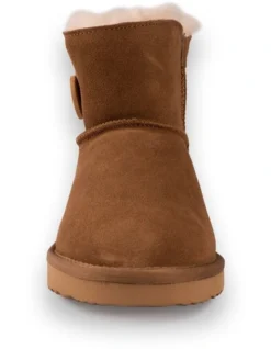 AUS WOOLI UGG SHORT SHEEPSKIN BUTTON BOOT Chestnut/Tan -Dune London Shoes Shop 851403250 5 720x928