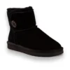 AUS WOOLI UGG SHORT SHEEPSKIN BUTTON BOOT Black