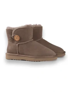AUS WOOLI UGG SHORT SHEEPSKIN BUTTON BOOT Li Ght Grey -Dune London Shoes Shop 851403430 6 720x928
