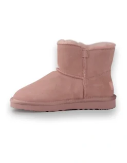 AUS WOOLI UGG SHORT SHEEPSKIN BUTTON BOOT Pale Pink -Dune London Shoes Shop 851403520 4 720x928