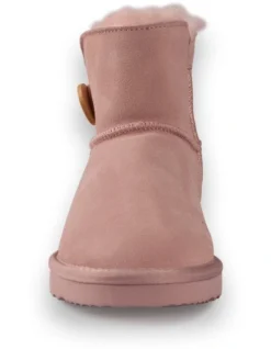 AUS WOOLI UGG SHORT SHEEPSKIN BUTTON BOOT Pale Pink -Dune London Shoes Shop 851403520 5 720x928