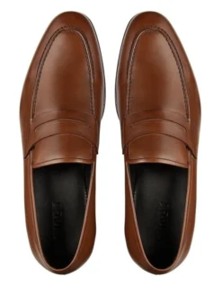 Hadden Brown Leather Penny Loafers -Dune London Shoes Shop 866883160 3 720x928