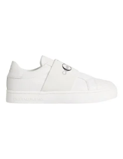 Calvin Klein Classic Cupsole White Leather Slip On Sneaker