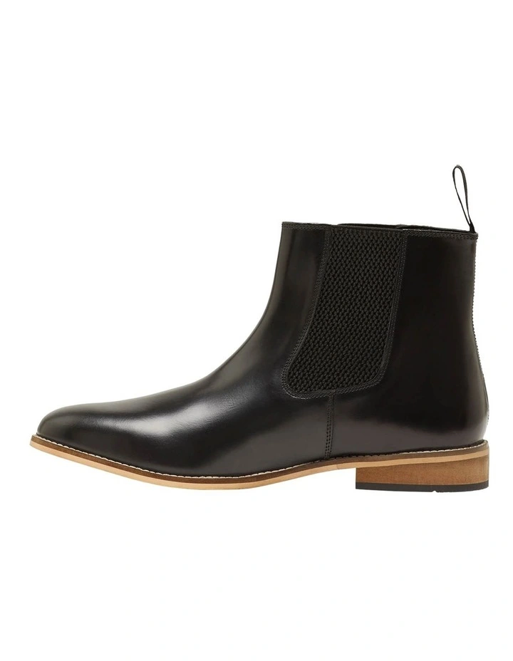 Oxford Boris Black Leather Long Chelsea Boots 2 Oxford Boris Black Leather Long Chelsea Boots - Image 2