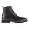 Massimo Black Leather Military Boots