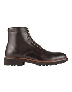 Massimo Brown Leather Military Boots
