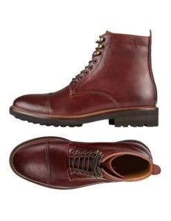 Massimo Leather Military Boots In Tobacco -Dune London Shoes Shop 911518210 3 1 720x928