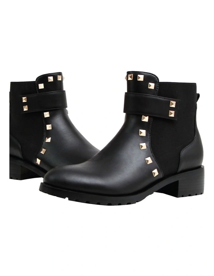 City Lights Black Leather Ankle Boot 2 City Lights Black Leather Ankle Boot - Image 2