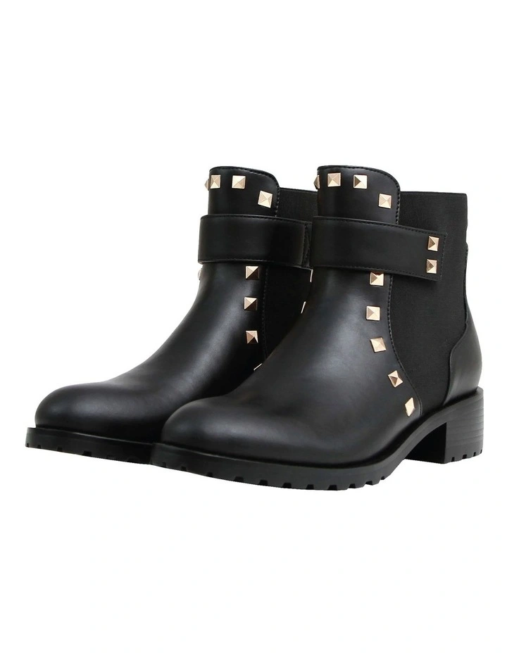 City Lights Black Leather Ankle Boot 4 City Lights Black Leather Ankle Boot - Image 4