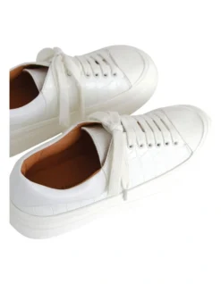 Just A Dream White Croc Leather Sneaker -Dune London Shoes Shop 914094100 4 720x928
