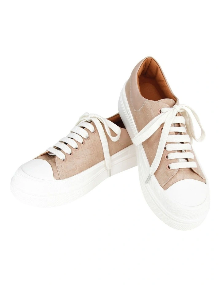 Just A Dream Blush Croc Leather Sneaker 2 Just A Dream Blush Croc Leather Sneaker - Image 2