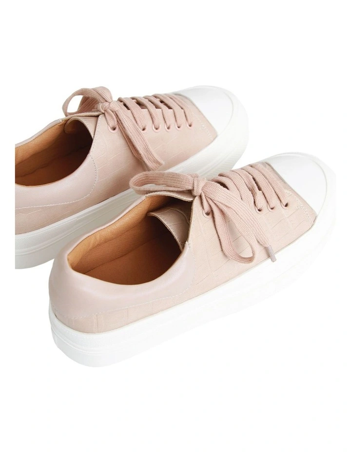 Just A Dream Blush Croc Leather Sneaker 4 Just A Dream Blush Croc Leather Sneaker - Image 4