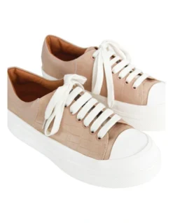 Just A Dream Blush Croc Leather Sneaker 9 Just A Dream Blush Croc Leather Sneaker -Dune London Shoes Shop 914094190 5 720x928