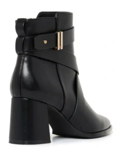 Forever New Tanya Hardware Black Ankle Boot -Dune London Shoes Shop 914099680 914148280 3 720x928