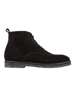 Sahara Suede Military Boots In Black