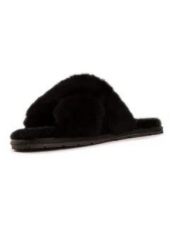Sheepskin Wool Brighton Black Slippers