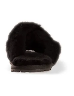 Sheepskin Wool Brighton Black Slippers -Dune London Shoes Shop 920807470 6 720x928